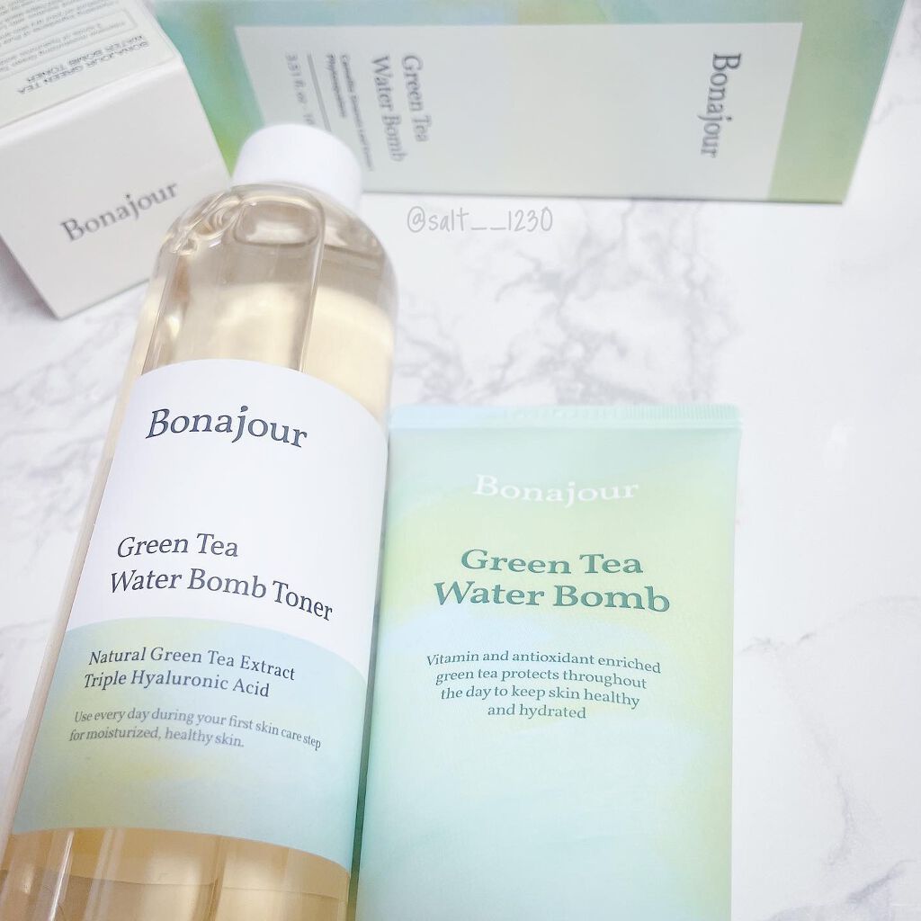 グリーンティーウォーターボム/Bonajour/フェイスクリームを使ったクチコミ（2枚目）