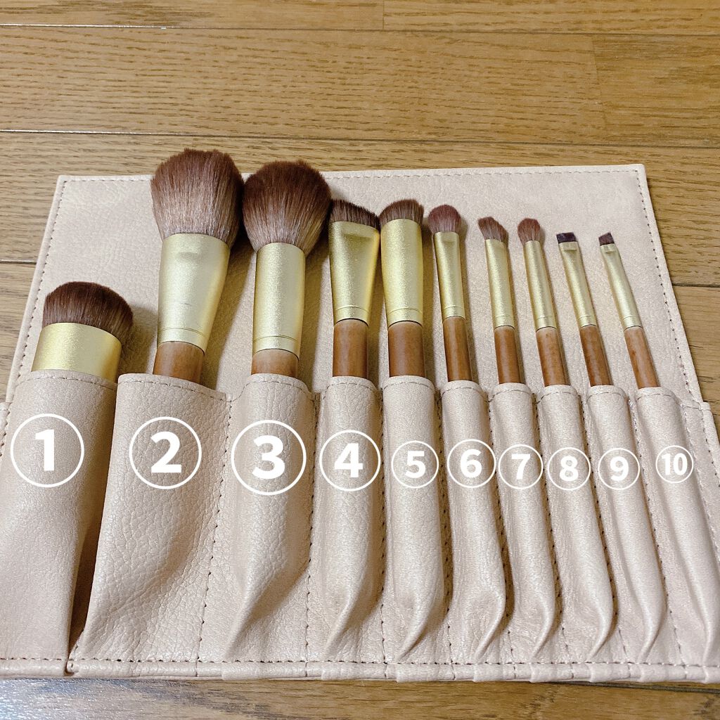 SIXPLUS X MARILYN 10本メイクアップブラシセット/SIXPLUS/メイクブラシを使ったクチコミ（2枚目）
