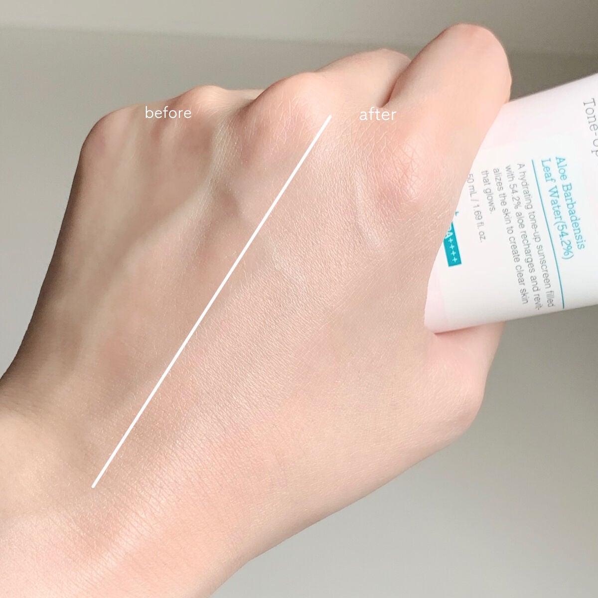 アロエ54.2アクアトーンアップUVクリーム SPF50+ PA++++/COSRX/日焼け止めクリームを使ったクチコミ(4枚目)