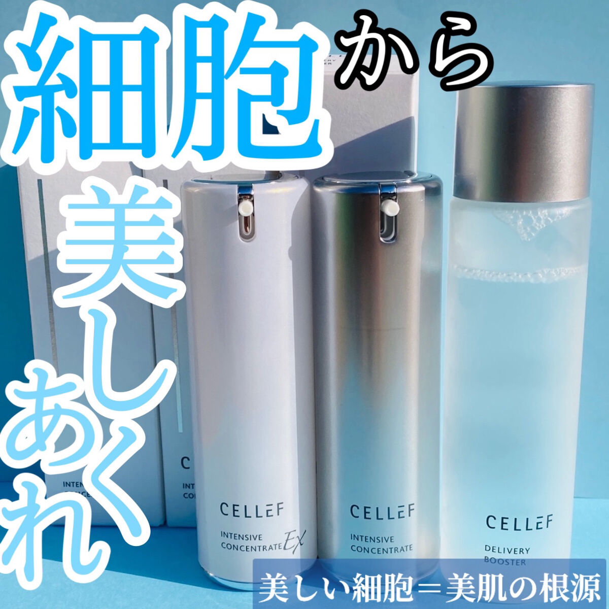 人生100年時代。
いつまでも綺麗でいたいから。
化学の力を借りて、細胞から美しく！



-------------------------------------
　CELLEF(セルエフ)
　導入化粧水
　クリーム状美容液×2

　@