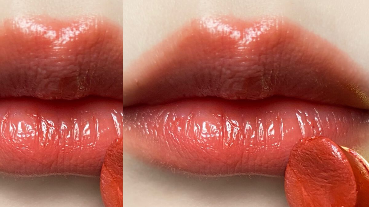 ルージュ ヴォリュプテ シャイン/YVES SAINT LAURENT BEAUTE/口紅を使ったクチコミ(2枚目)