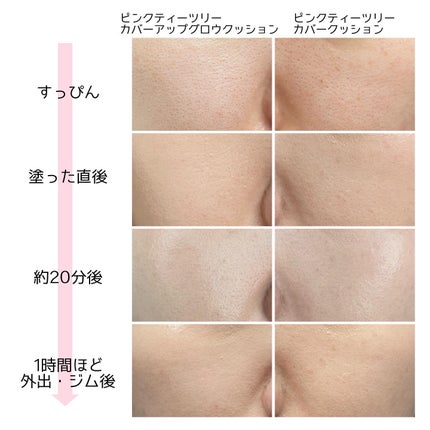 ピンクティーツリーカバークッション/APLIN/クッションファンデーションを使ったクチコミ(6枚目)