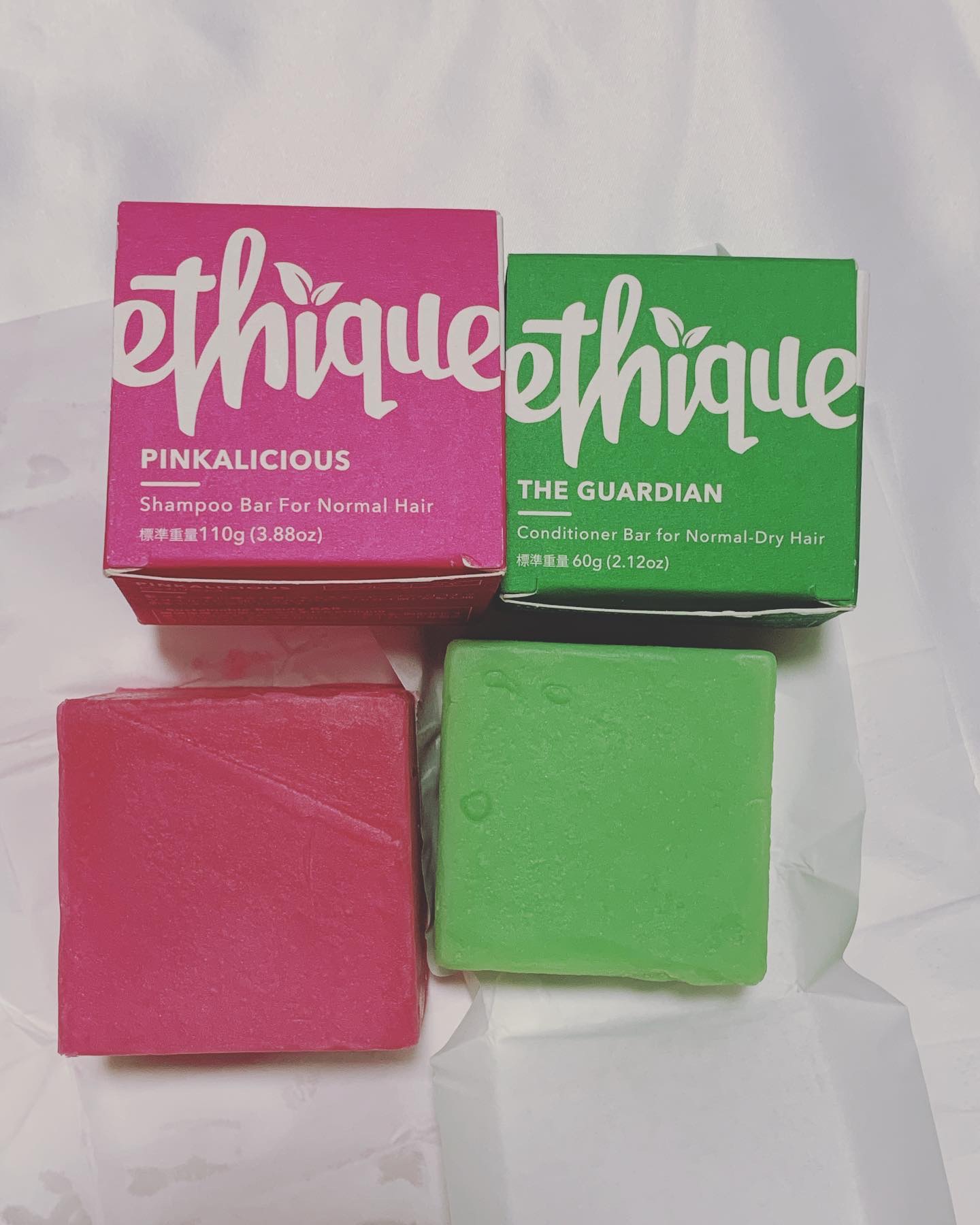 Ethique ヘアケアセット ピンカリシャス＆ガーディアンのクチコミ「髪に必要な成分を必要なだけ…をコンセプトにつくられた固形のシャンプーとコンディショナー🧼

シ.....」（1枚目）