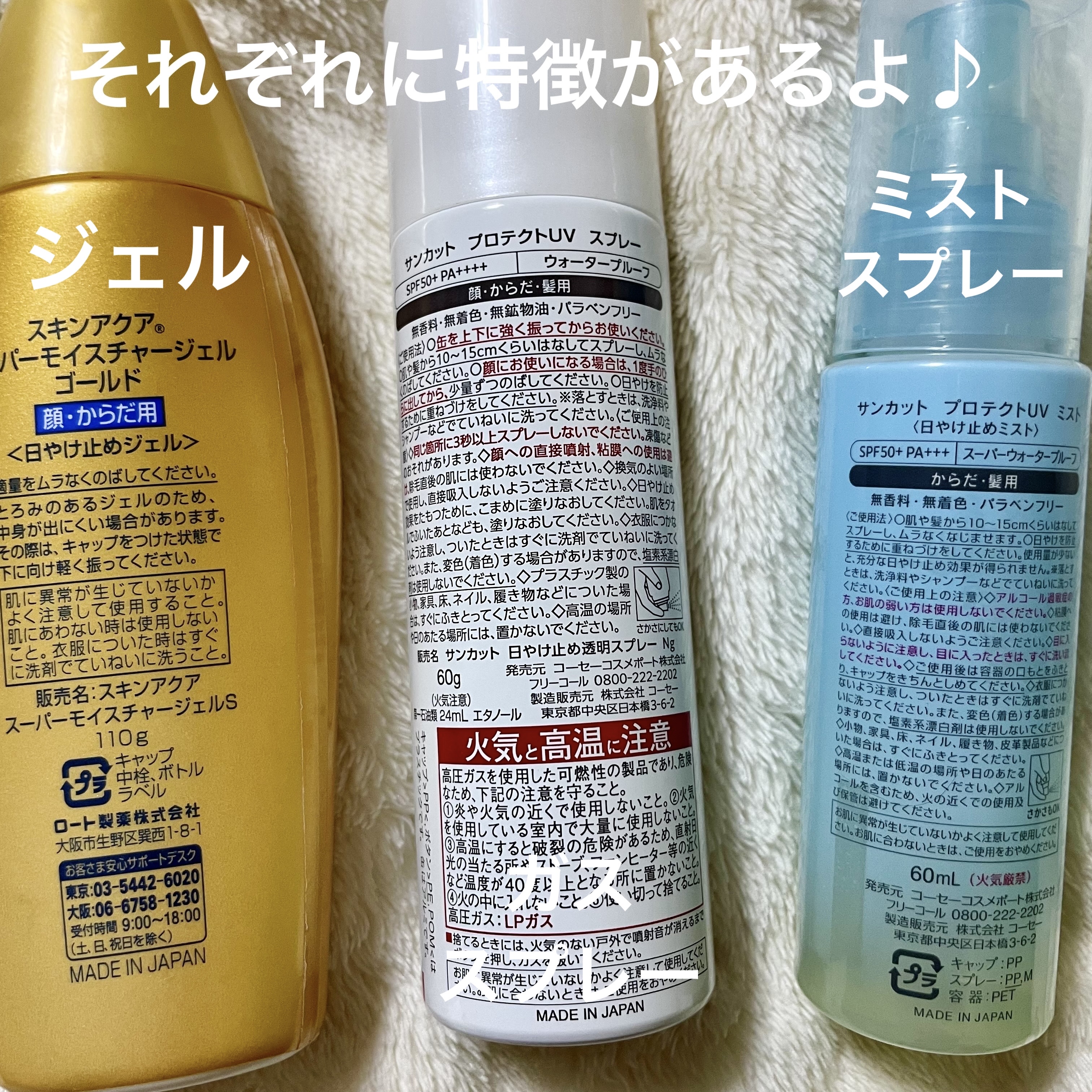 スーパーモイスチャージェルゴールド/スキンアクア/日焼け止めジェルを使ったクチコミ（2枚目）