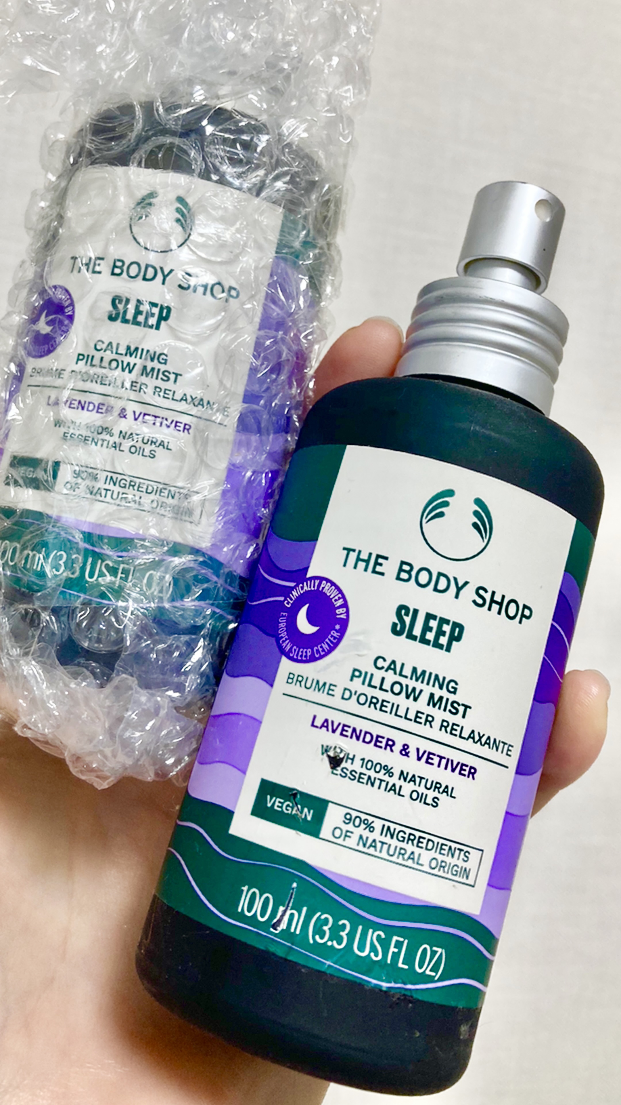 ウェルネス ピローミスト ラベンダー＆ベチバー/THE BODY SHOP/ファブリックミストを使ったクチコミ（1枚目）