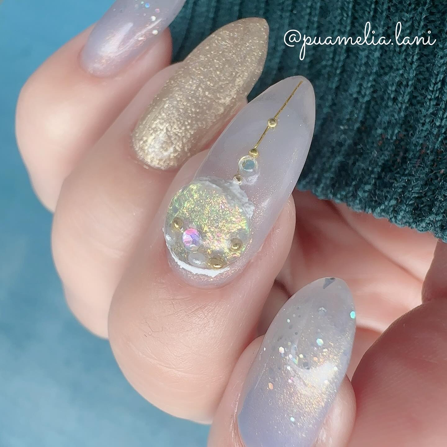 ジェルネイル GMC03 トッピングシュガー/ジェルミーワン/ジェルネイルを使ったクチコミ（2枚目）