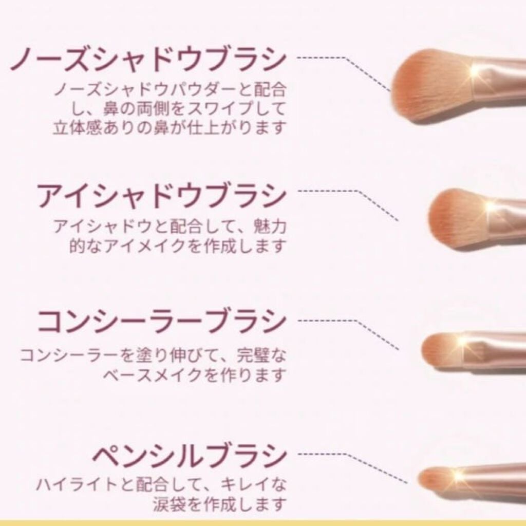 ローズクラウドメイクブラシセット/ZEESEA/メイクブラシを使ったクチコミ(3枚目)