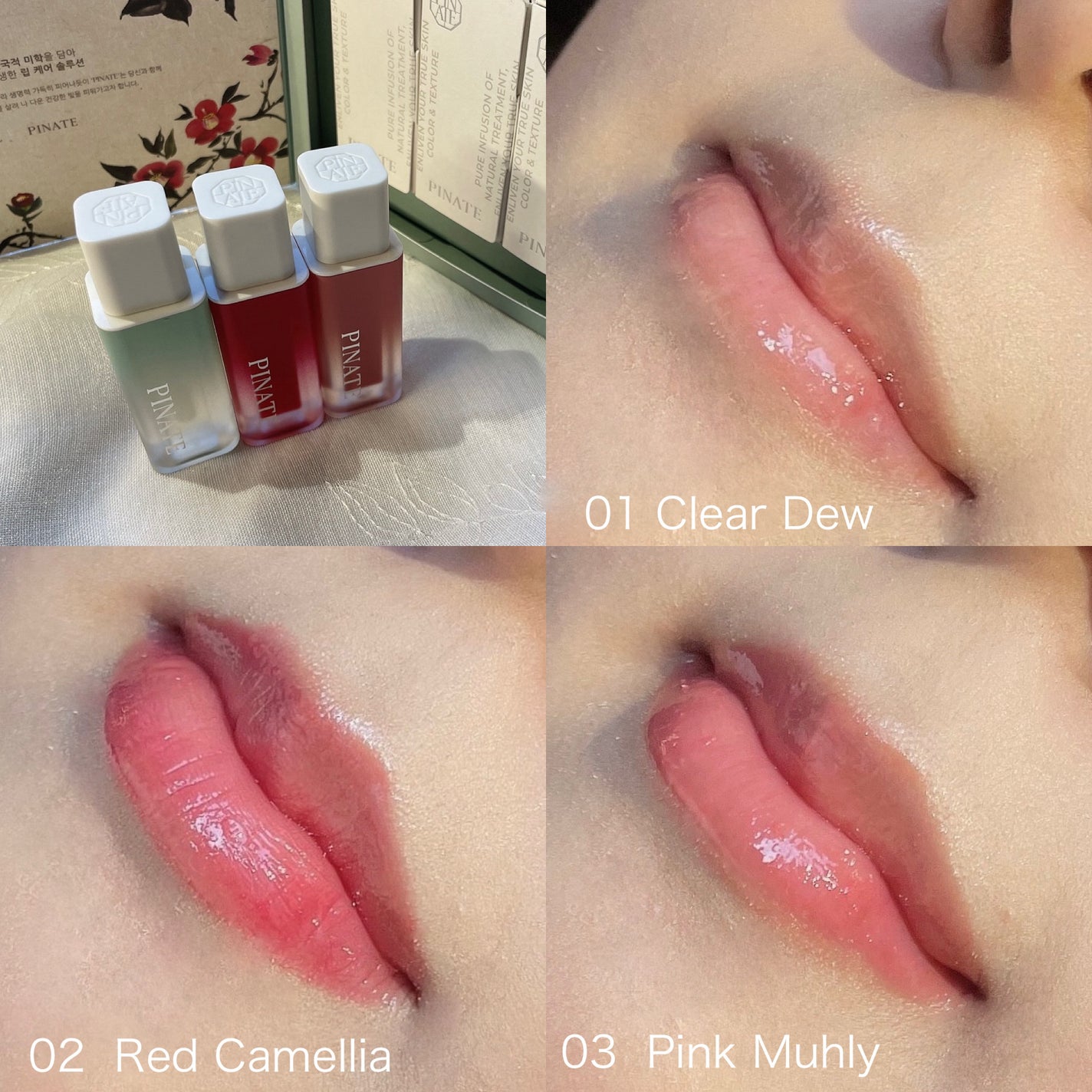 ナチュラルブルームリップオイルセラム 3色セット/PINATE/リップグロスを使ったクチコミ(3枚目)