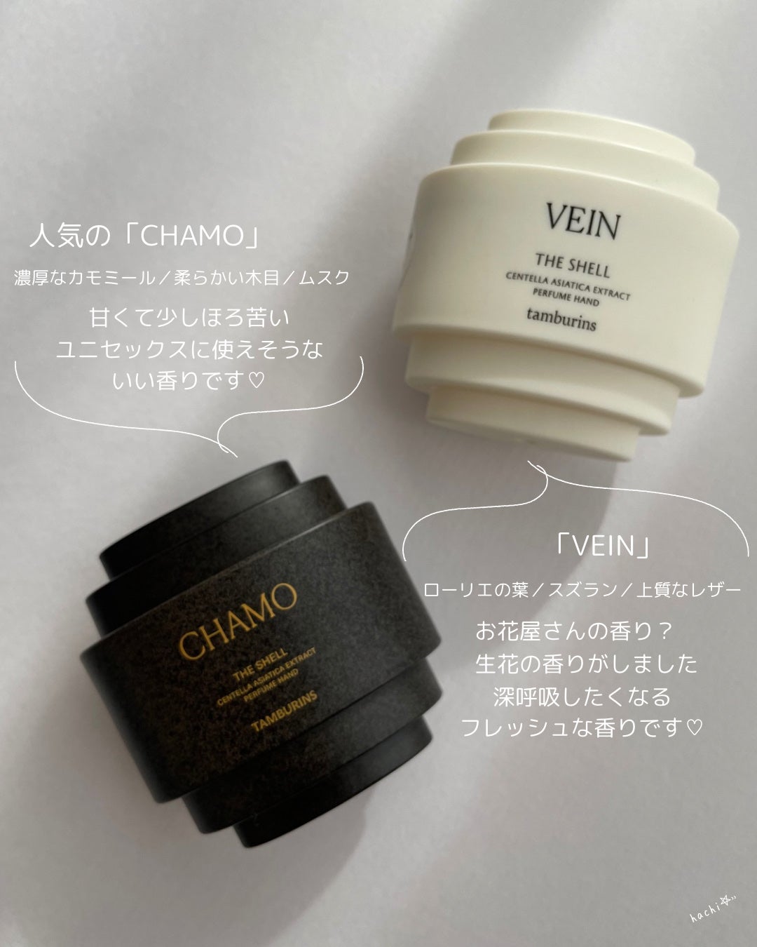タンバリンズ パフューム シェル エックス ハンドクリーム カモ/tamburins/ハンドクリームを使ったクチコミ(2枚目)
