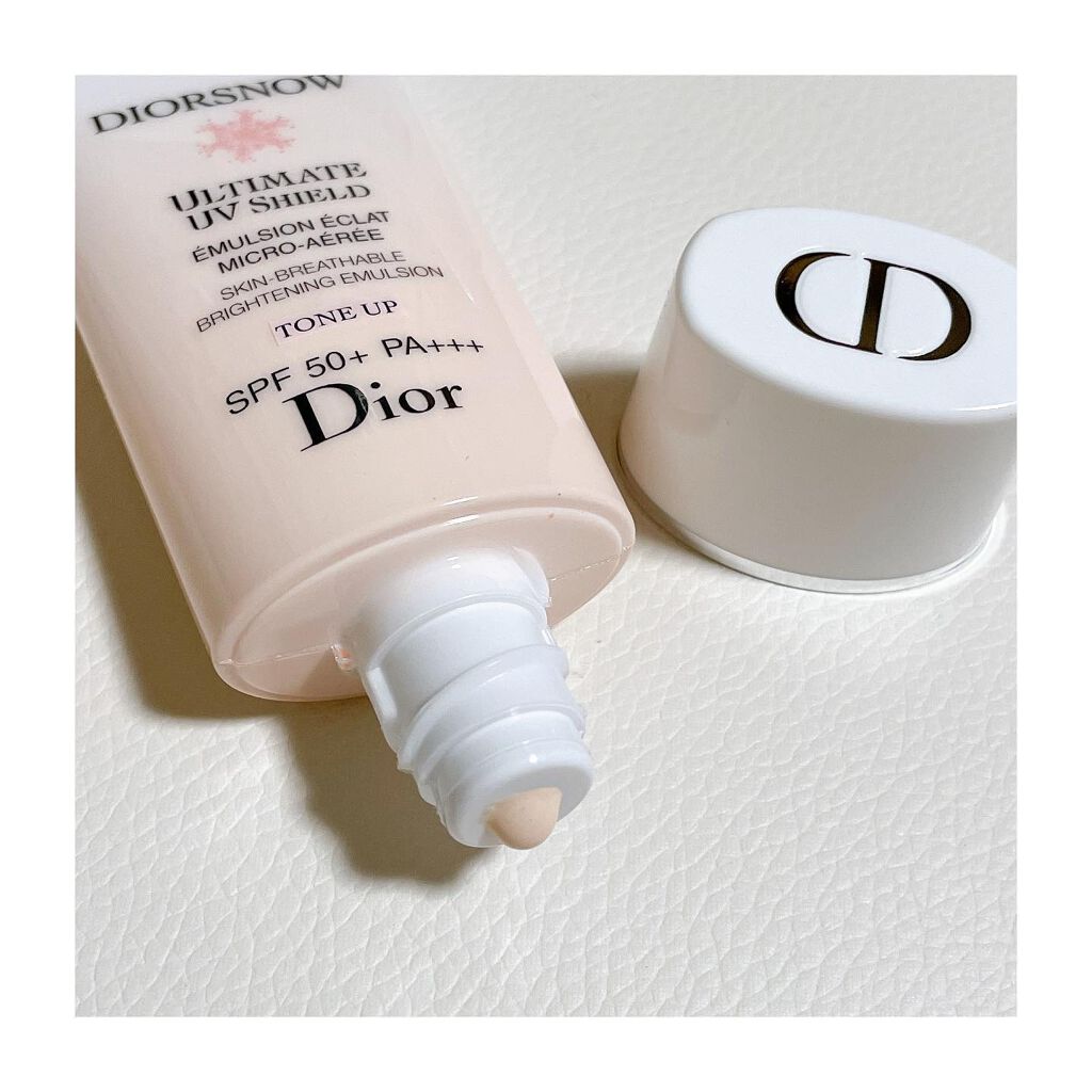 【旧】スノー UVシールド トーンアップ 50+/Dior/日焼け止めミルクを使ったクチコミ(2枚目)