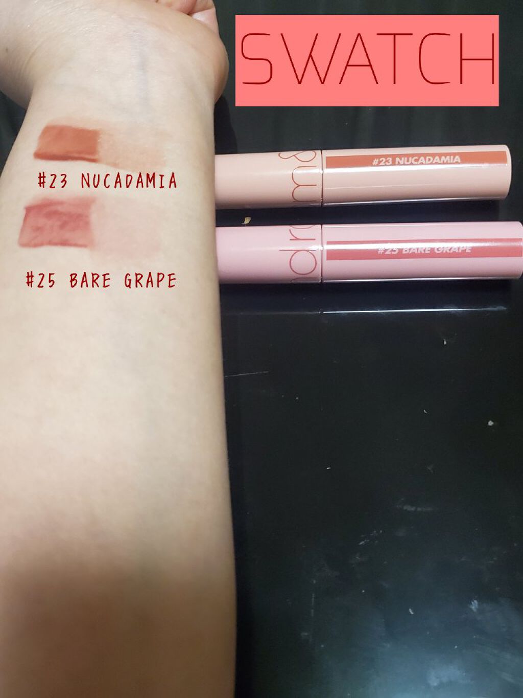 ジューシーラスティングティント/rom&nd/リップティントを使ったクチコミ（2枚目）