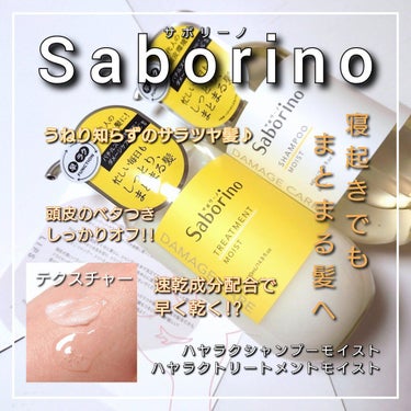 サボリーノ ハヤラクシャンプー モイスト/トリートメント モイストのクチコミ「今回は、時短ケアが充実 Saborino(サボリーノ)から、
寝起きでもまとまる♥️さらつや髪.....」（1枚目）