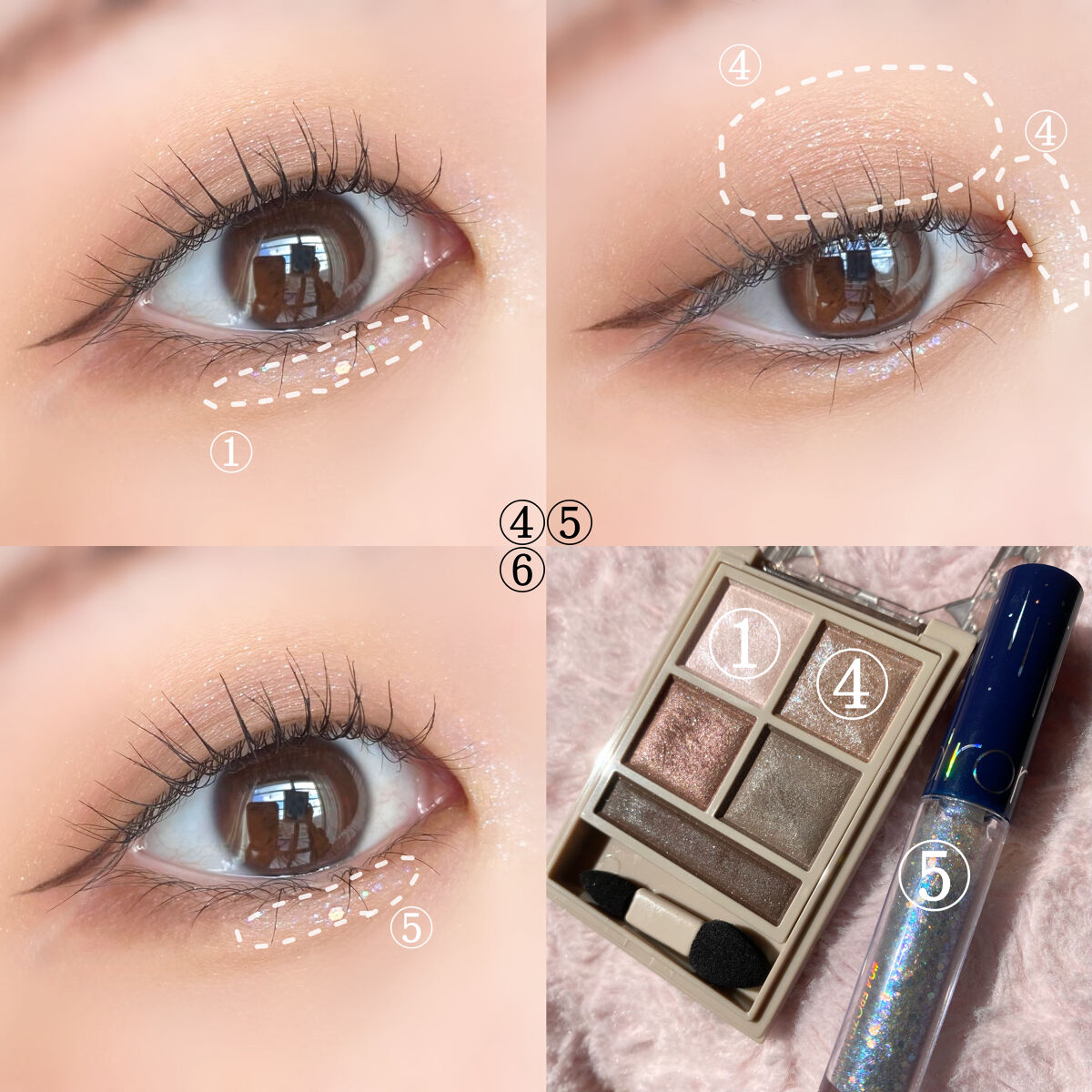 リキッド グリッター シャドウ/rom&nd/グリッターを使ったクチコミ（3枚目）