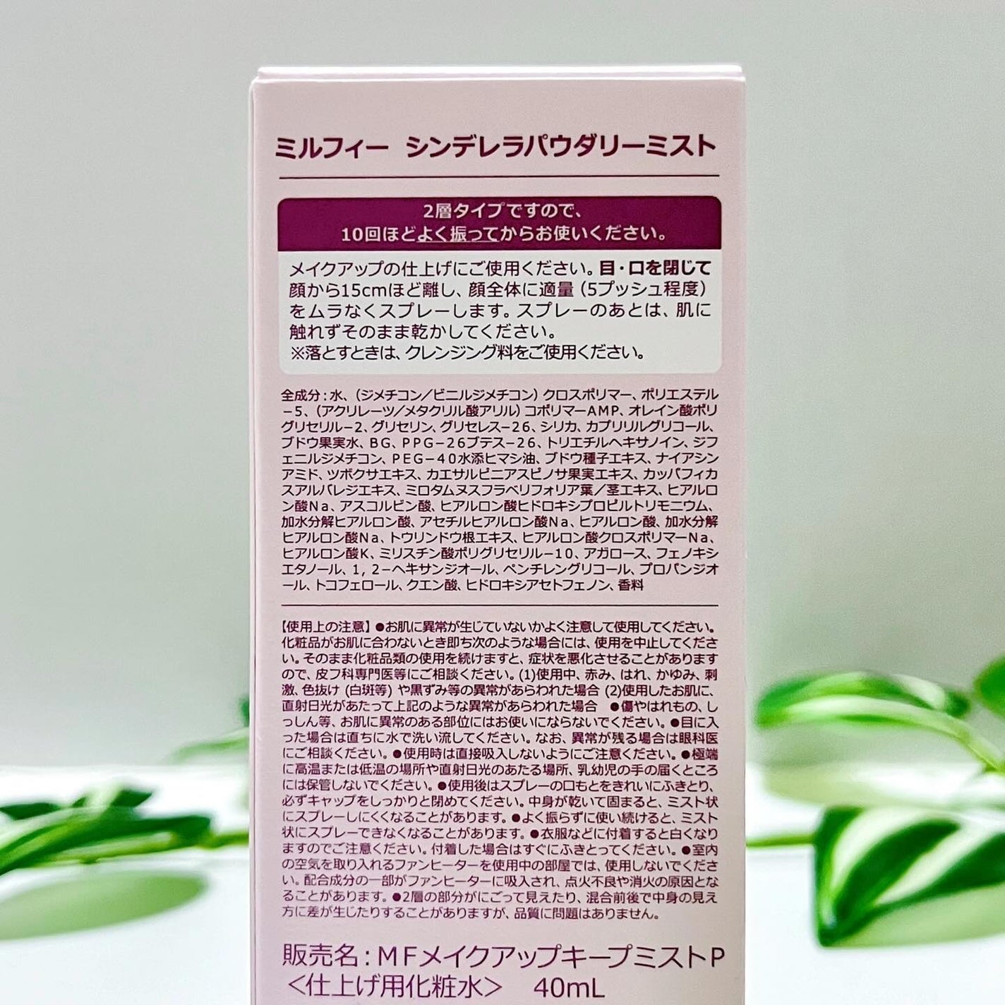 シンデレラパウダリーミスト/MilleFée/フィックスミストを使ったクチコミ(6枚目)