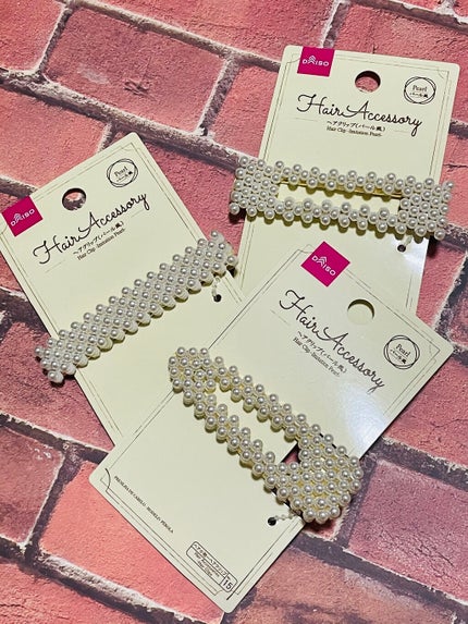 ヘアクリップ(パール調)/DAISO/ヘアアクセサリーを使ったクチコミ(1枚目)