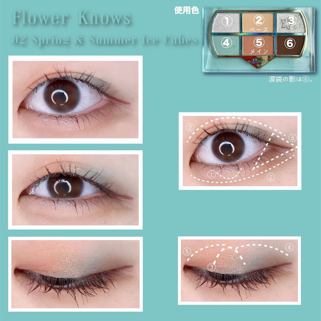 レトロマグネティック アイシャドウパレット  02 スプリングサマー&アイスキューブ(Spring Summer&Ice Cubes)/FlowerKnows/アイシャドウパレットを使ったクチコミ（2枚目）