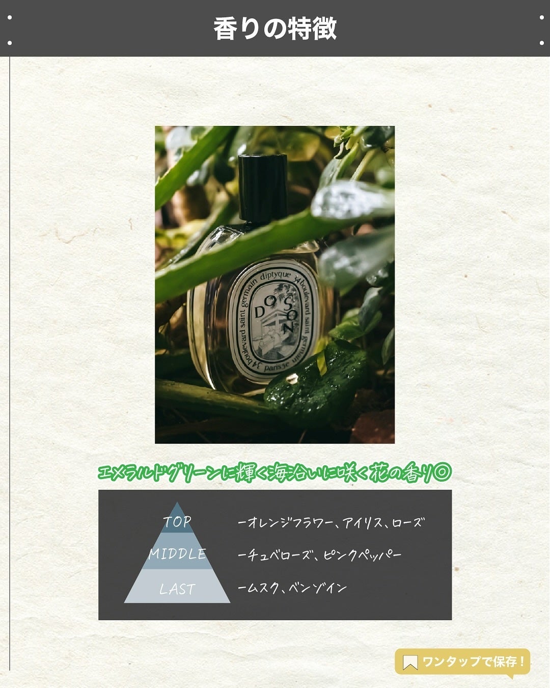 エスログ┊1日1分のモテ香水紹介 on LIPS 「.『人気香水花の香り』🌳製品情報🌳DIPTYQUEドソンオード..」(3枚目)