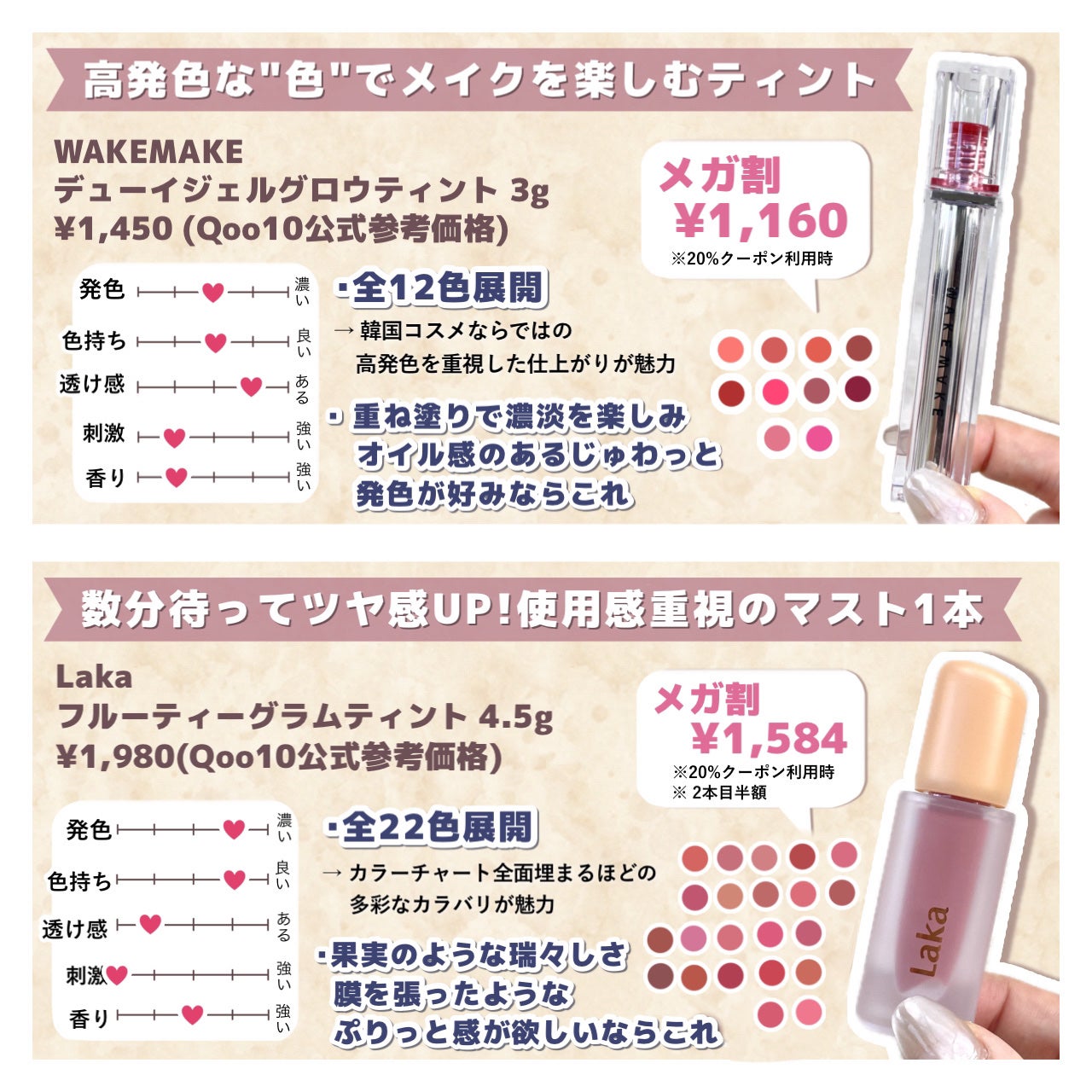 ジューシーラスティングティント/rom&nd/リップティントを使ったクチコミ(4枚目)