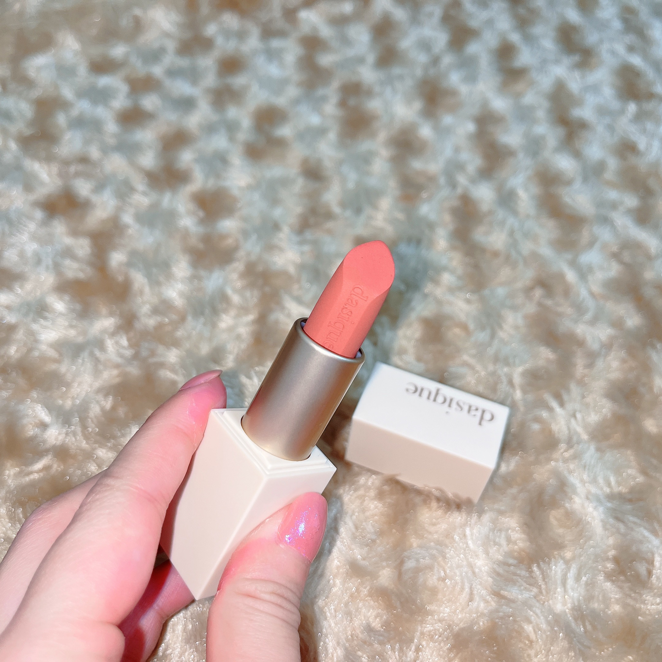 ソフトベルベット リップスティック 02 メープルラテ/dasique/口紅を使ったクチコミ（3枚目）