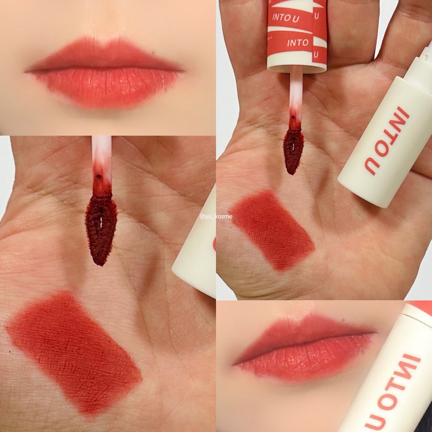 スーパーマットリップ&チークマッド/INTO U/口紅を使ったクチコミ(6枚目)