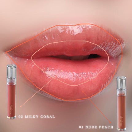 ヌードグロスティント/dasique/リップティントを使ったクチコミ(2枚目)