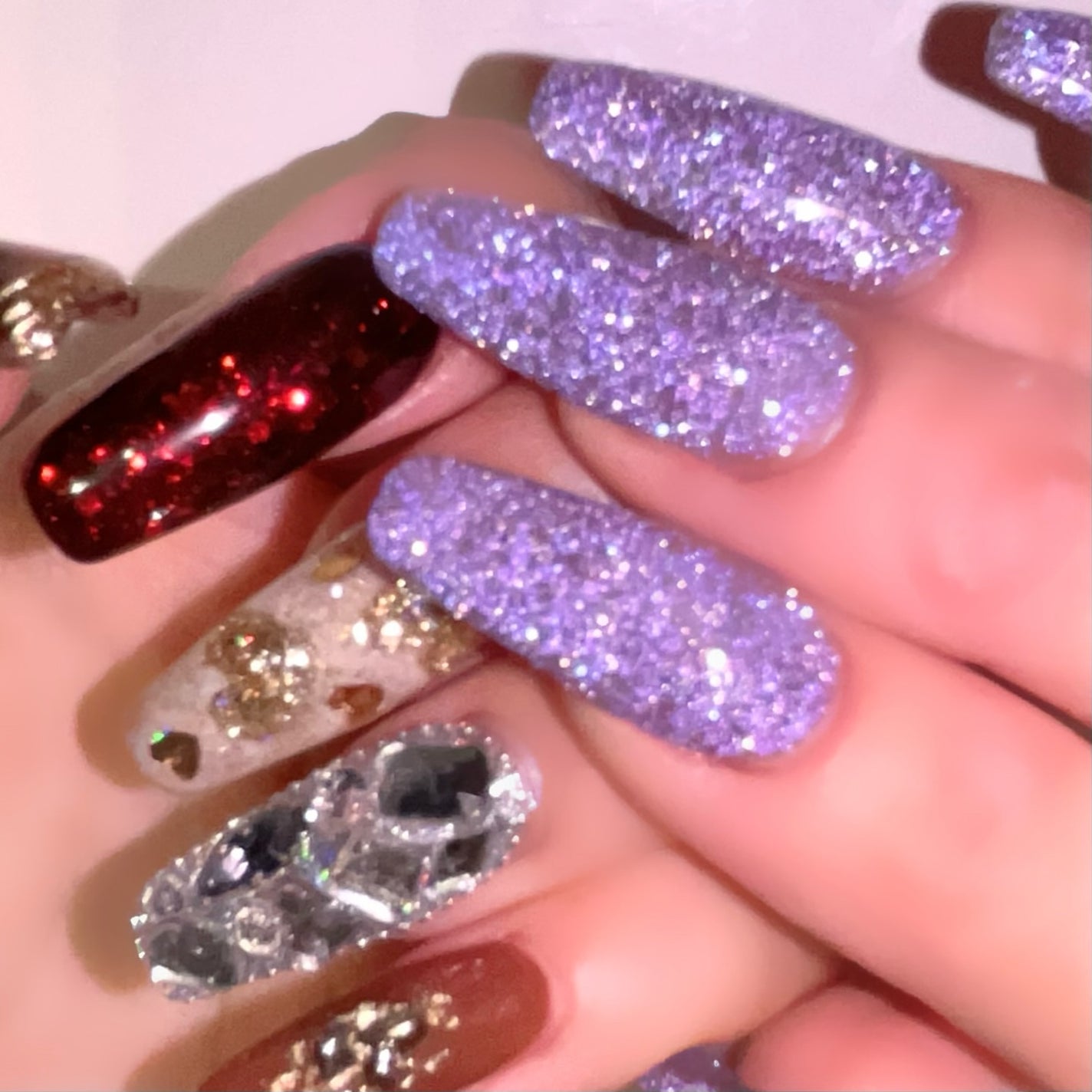 yuma🧸フォロバ◎ on LIPS 「左手はバレンタイン右手は2月ということでパープルフラッシュ💜#..」(5枚目)