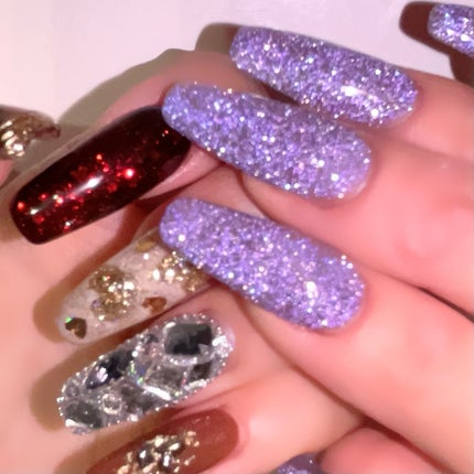 yuma🧸フォロバ◎ on LIPS 「左手はバレンタイン右手は2月ということでパープルフラッシュ💜#..」(5枚目)