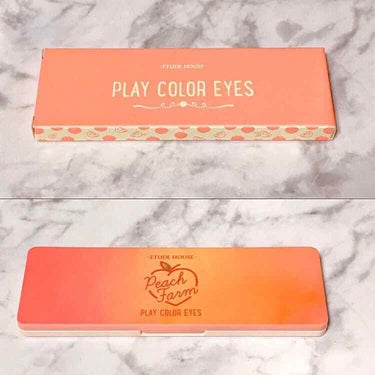 🤍ETUDE HOUSE﻿
　PLAY COLOR EYES﻿
　Peach Farm🍑❤️﻿
¥2,500くらい
﻿
買うならピーチファームって決めてて﻿
初めてのアイシャドウパレット🎨💓﻿
﻿
エチ