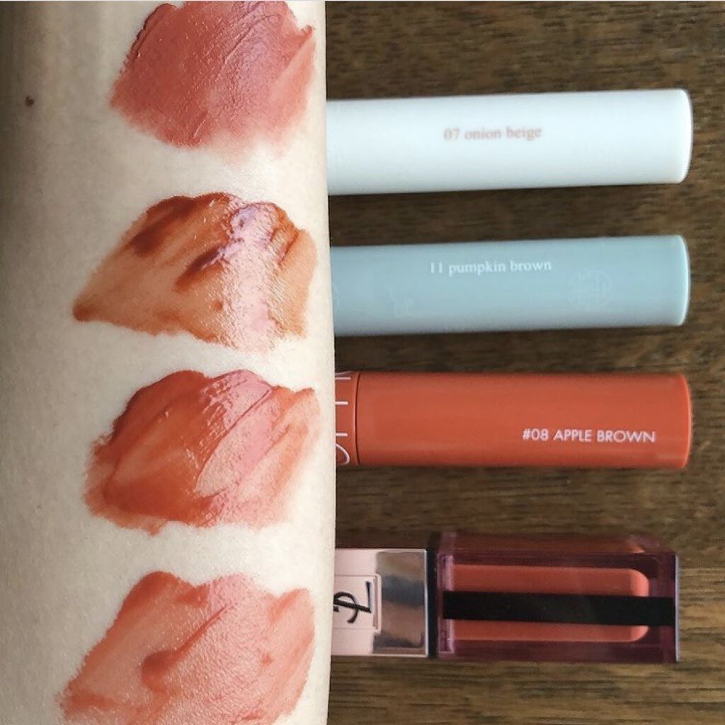 シースルーマットティント 韓服エディション #07 onion beige/rom&nd/リップティントを使ったクチコミ（3枚目）