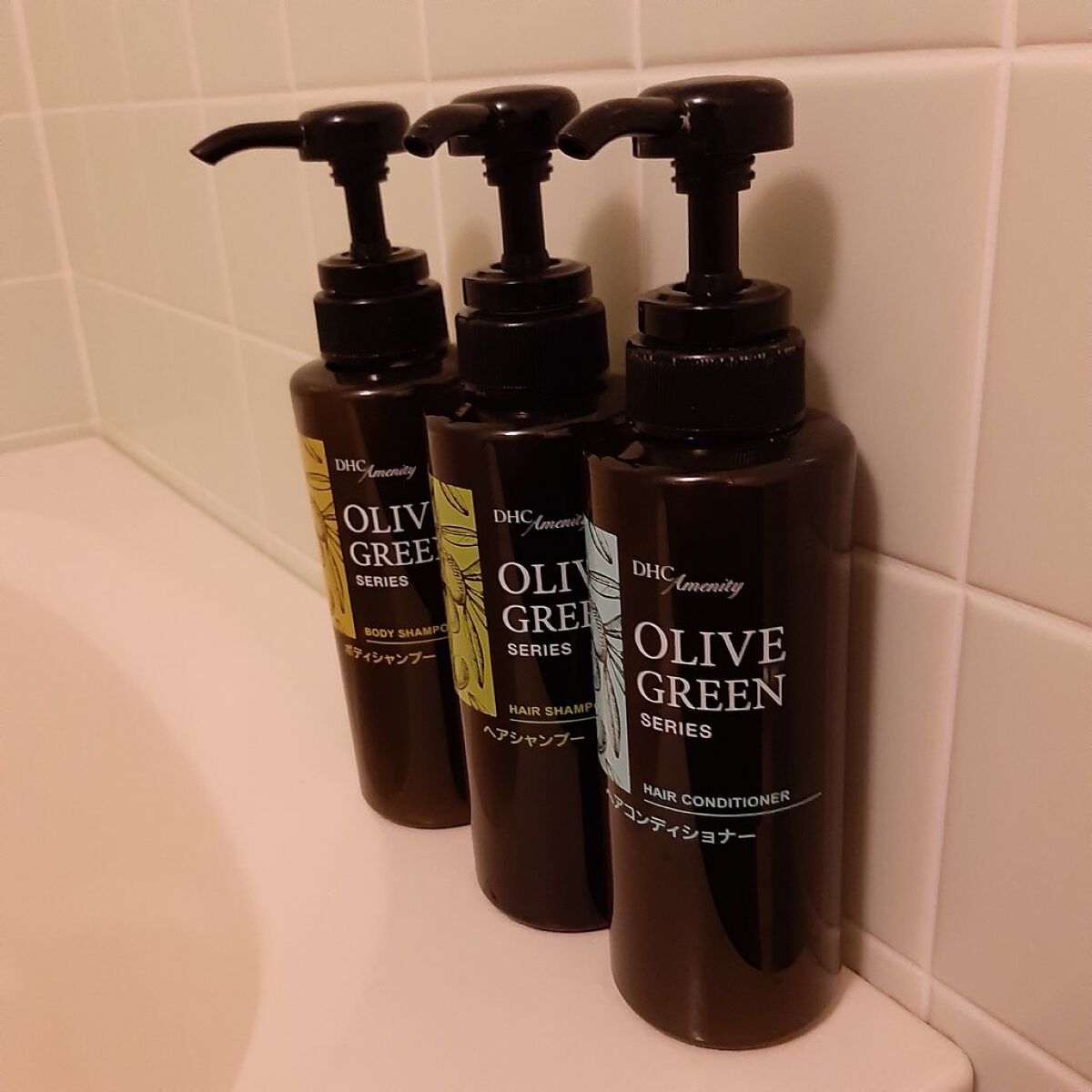 DHCアメニティ オリーブグリーン ヘアシャンプー /ヘアコンディショナー/DHC/シャンプー・コンディショナーを使ったクチコミ(1枚目)