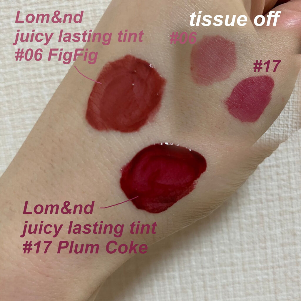 ジューシーラスティングティント/rom&nd/リップティントを使ったクチコミ（1枚目）