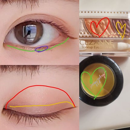 トーンアップアイシャドウ/CEZANNE/アイシャドウパレットを使ったクチコミ(2枚目)