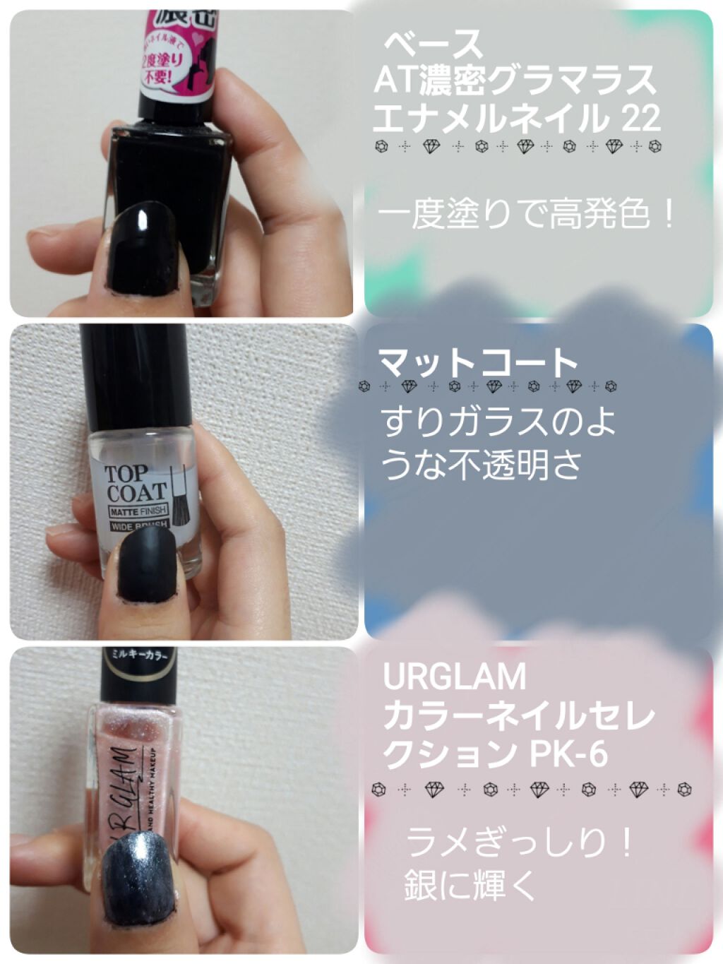 GALAXY宇宙ネイル/セリア/マニキュアを使ったクチコミ（2枚目）