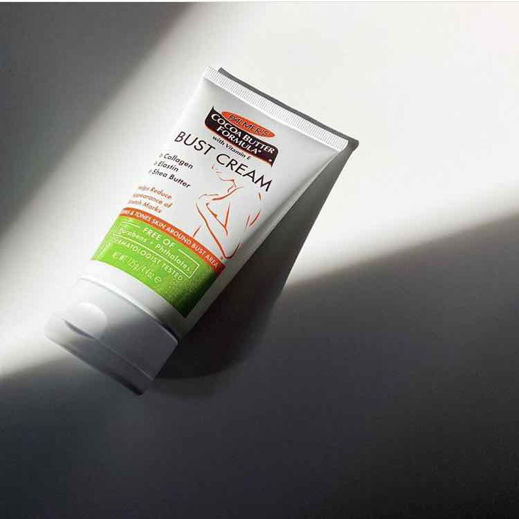 Palmers Palmer's ココアバターフォーミュラのクチコミ「家系的にバストが大きく﻿
10代の頃から下垂予防としてバストケアを﻿
してきましたが今.....」（1枚目）