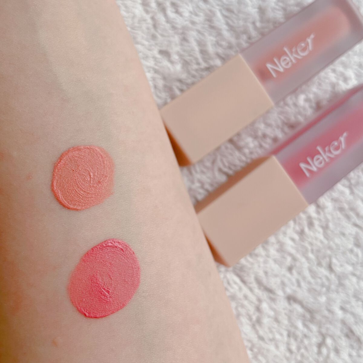 ベールレイヤーチーク/Neker /リキッドチークを使ったクチコミ(2枚目)