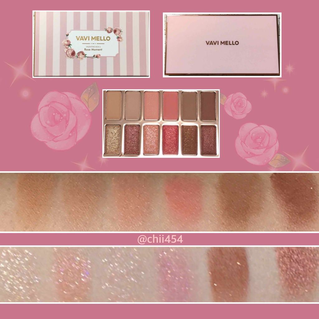 バレンタインボックス3ローズモーメント/VAVI MELLO/アイシャドウパレットを使ったクチコミ(3枚目)