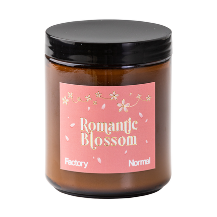 Factory Normal 茶色い瓶 ウッド芯 キャンドル - Romantic Blossom