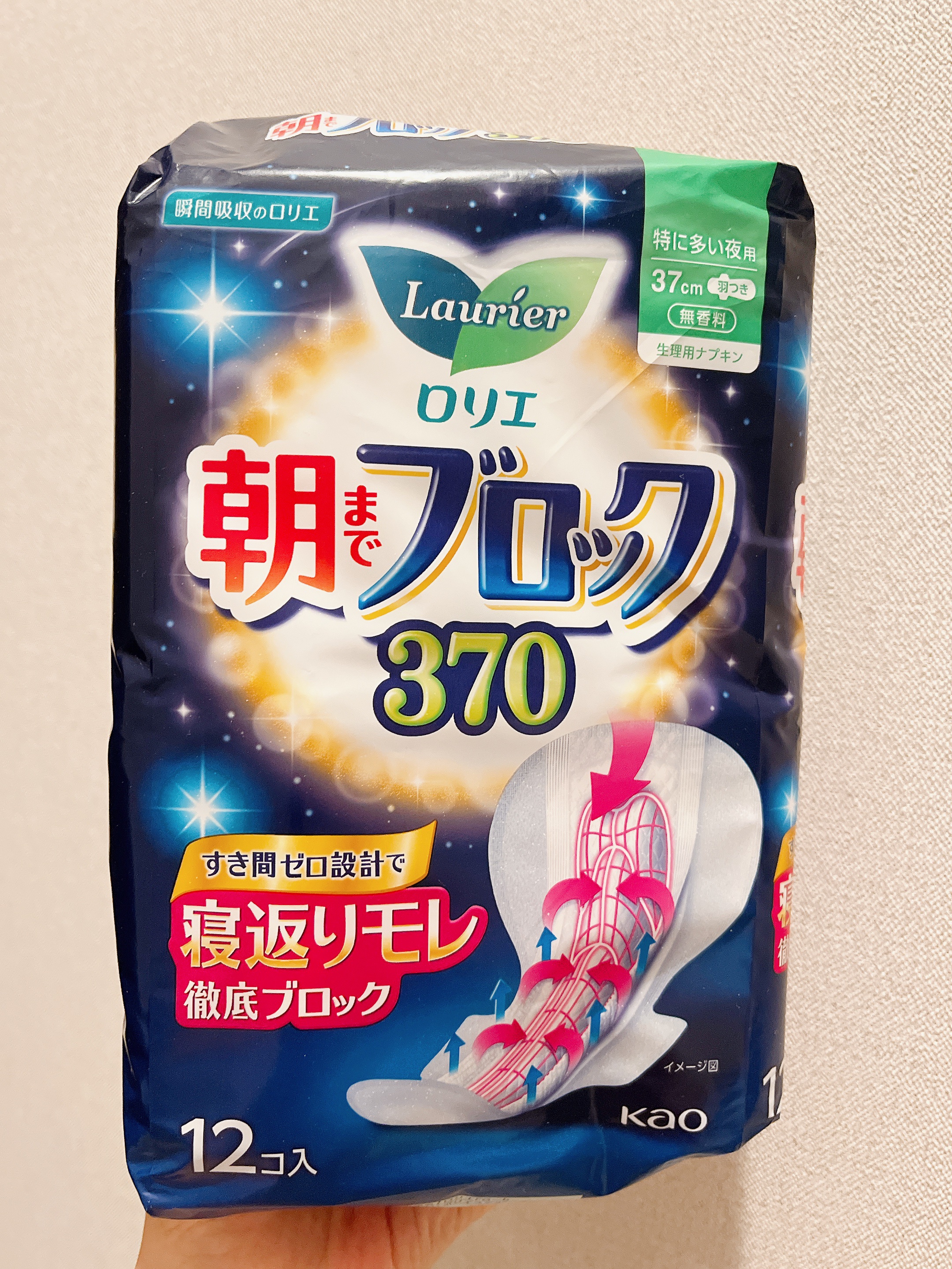 朝までブロック ３７０/ロリエ/ナプキンを使ったクチコミ（1枚目）