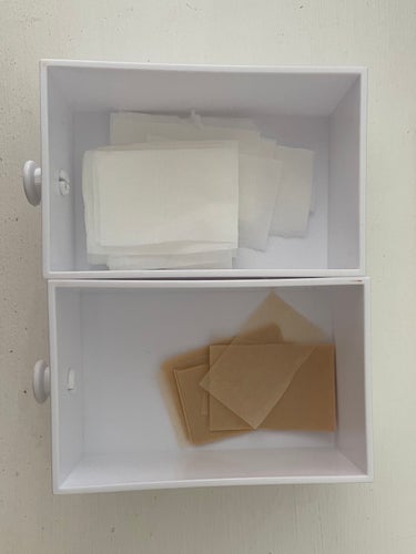 あぶらとり紙（卓上BOXタイプ）/DAISO/あぶらとり紙を使ったクチコミ（4枚目）