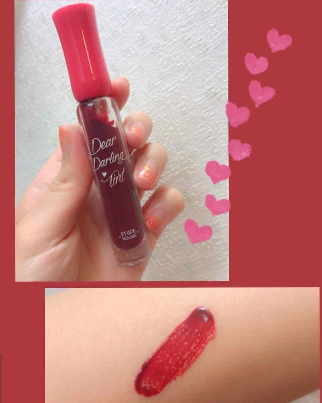 ディアダーリン ウォータージェルティント RD305(ナツメ)（生産終了）/ETUDE/リップティントを使ったクチコミ（1枚目）