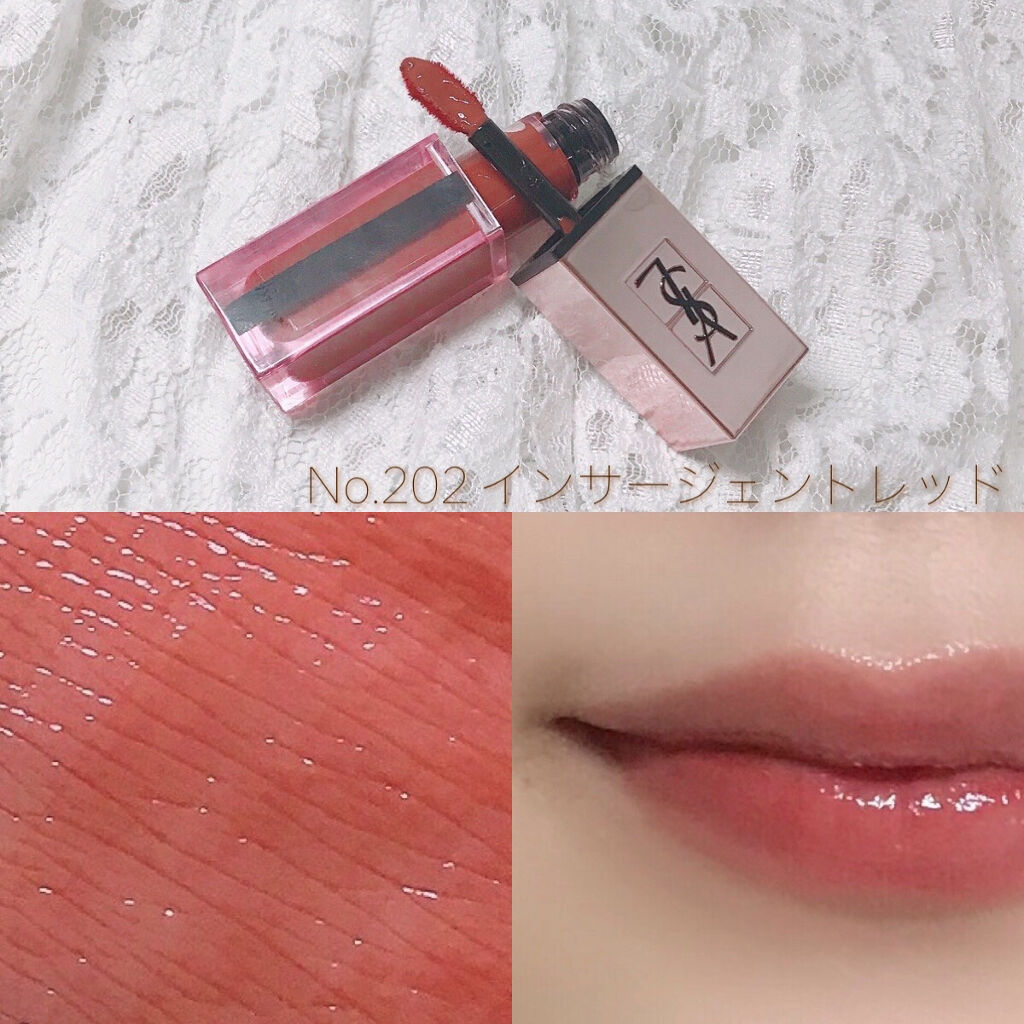 ルージュ ピュールクチュール ヴェルニ ウォーターグロウ/YVES SAINT LAURENT BEAUTE/口紅を使ったクチコミ（3枚目）