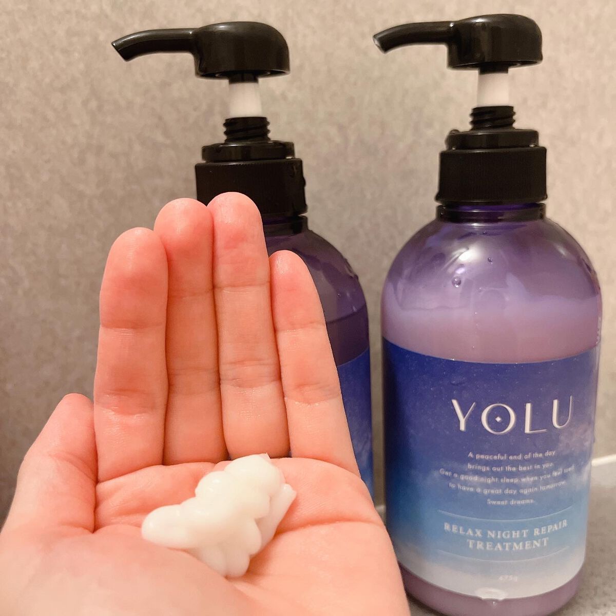 カームナイトリペアシャンプー／トリートメント/YOLU/市販シャンプーを使ったクチコミ（3枚目）