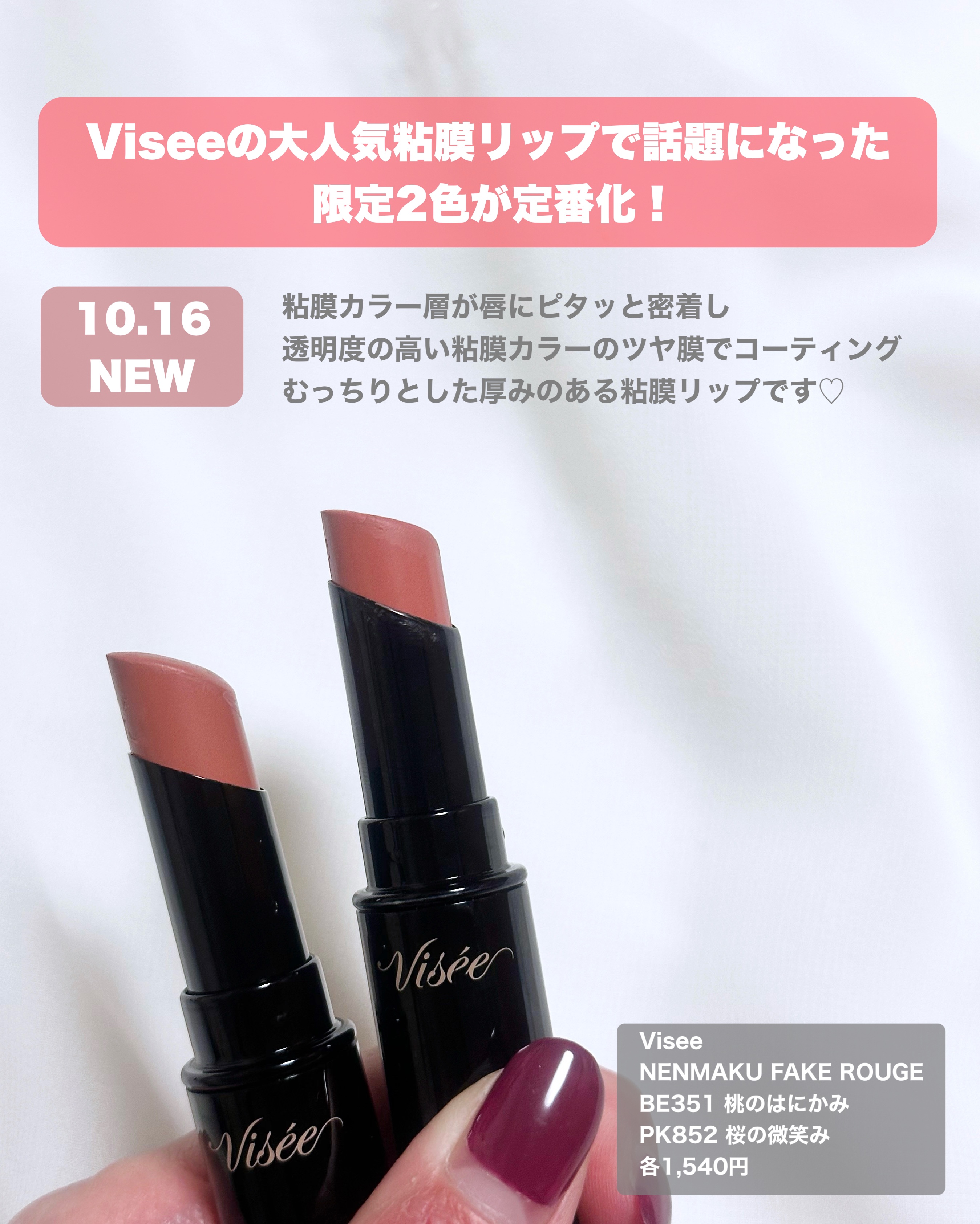 ネンマクフェイク ルージュ/Visée/口紅を使ったクチコミ（2枚目）