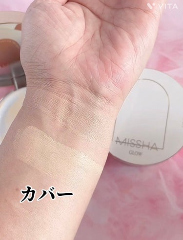 グロウ クッション〈カバータイプ〉/MISSHA/クッションファンデーションを使ったクチコミ（3枚目）