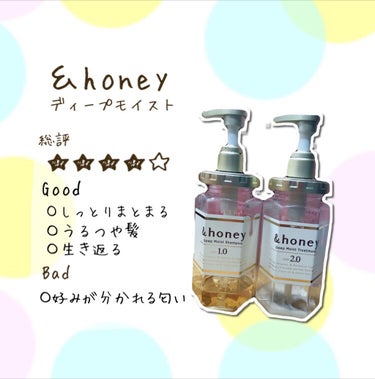 ディープモイスト シャンプー1.0／ヘアトリートメント2.0/&honey/シャンプー・コンディショナーを使ったクチコミ（2枚目）