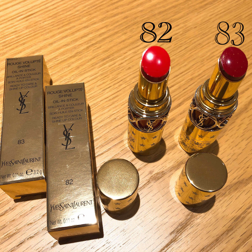 ルージュ ヴォリュプテ シャイン/YVES SAINT LAURENT BEAUTE/口紅を使ったクチコミ（2枚目）