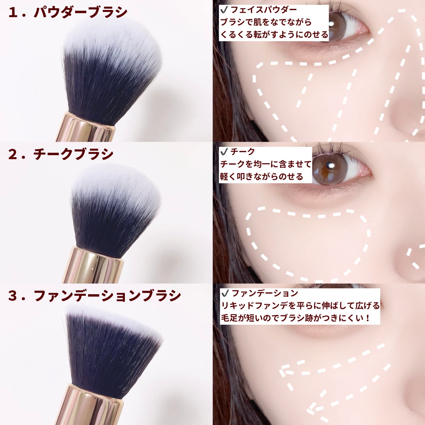 アイシャドウブラシセット/ロージーローザ/メイクブラシを使ったクチコミ(2枚目)