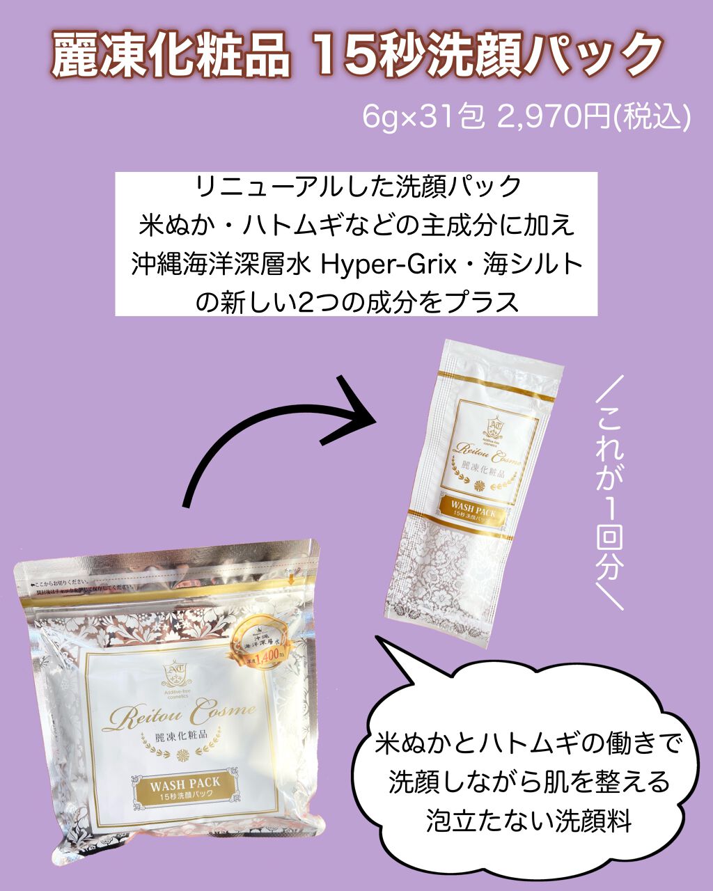 15秒洗顔パック/麗凍化粧品/その他洗顔料を使ったクチコミ（2枚目）