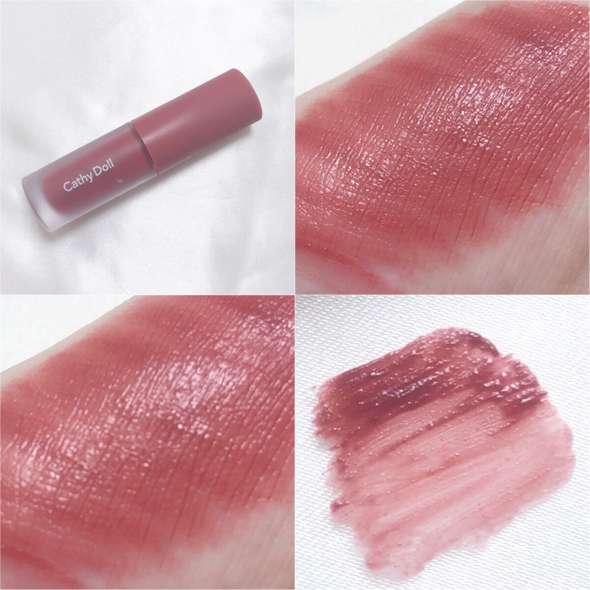 リップアンドチーク ヌードマットティント 03 マルーンピンク(Maroon Pink)/CathyDoll/リップティントを使ったクチコミ（2枚目）