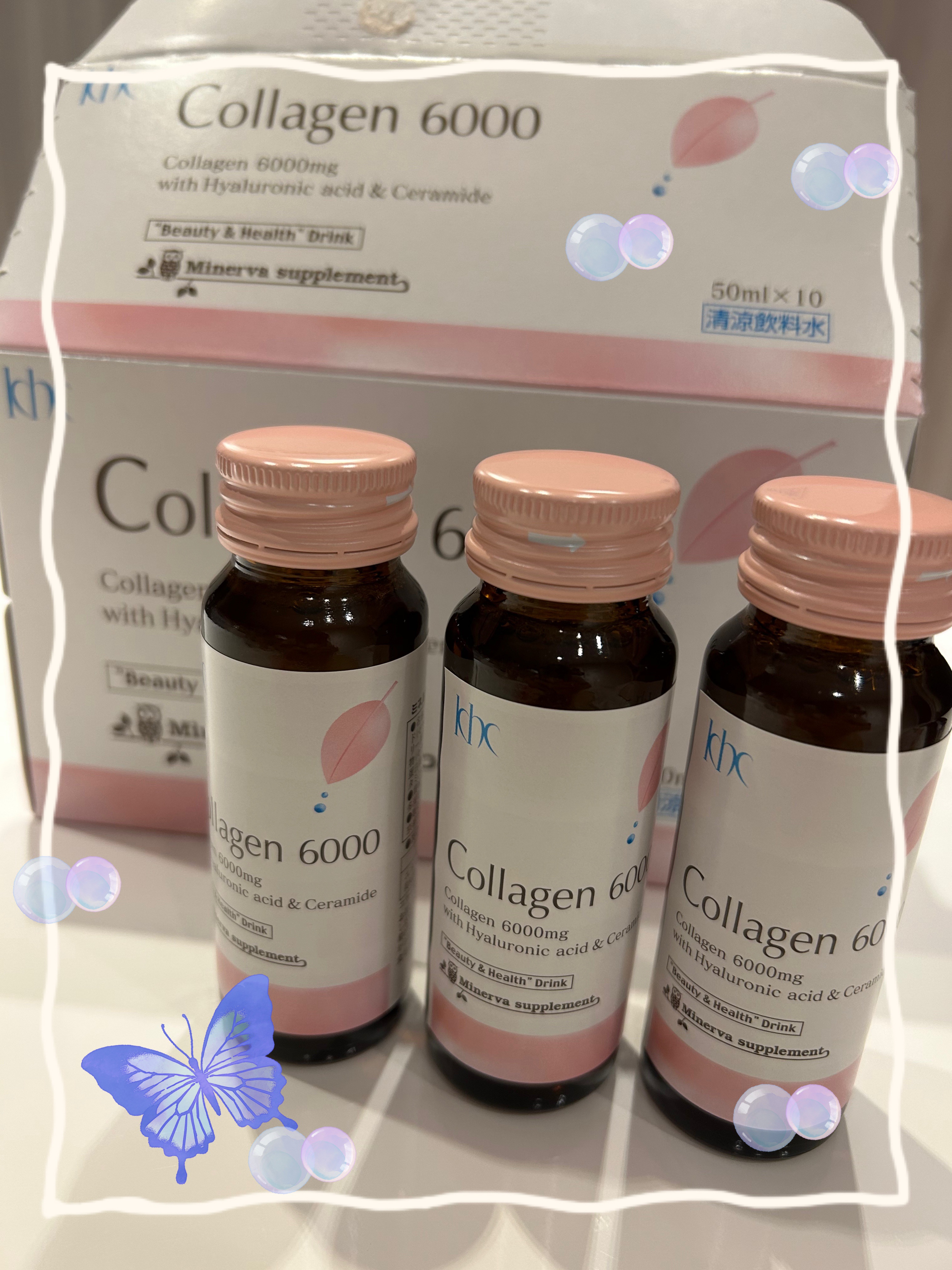 ミネルヴァ コラーゲン6000のクチコミ「
﻿ミネルヴァ コラーゲン6000（10本）を飲んでみました。

ミネルヴァの美容ドリンクシリ.....」（1枚目）